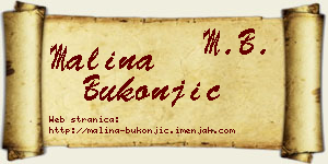 Malina Bukonjić vizit kartica